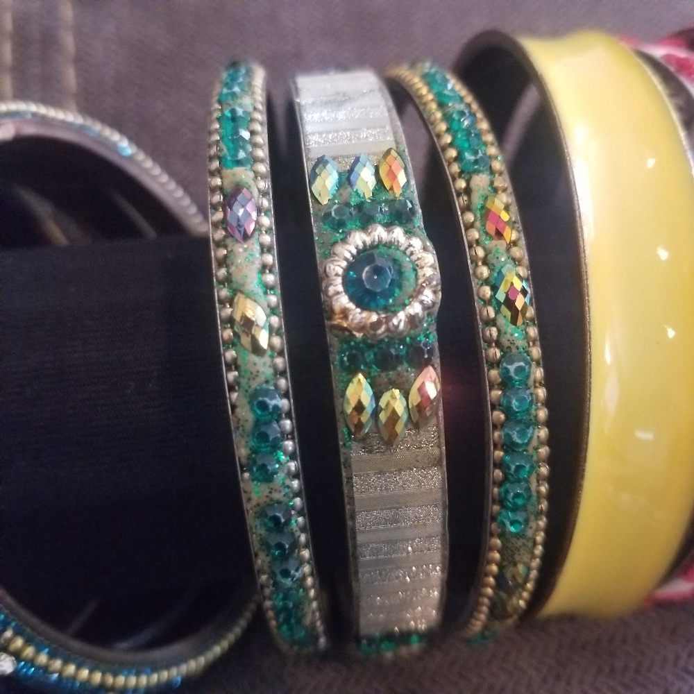 Multi Colored Bangles Exotic Bracelets Spring Summer - Picture 9 of 9